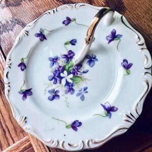 Rosetti Spring Violets made in occupied Japan lemon serving dish